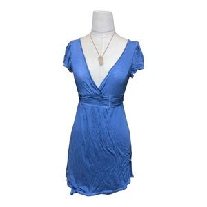 Abercrombie Blue Babydoll Tunic Top V Neck Cotton Medium